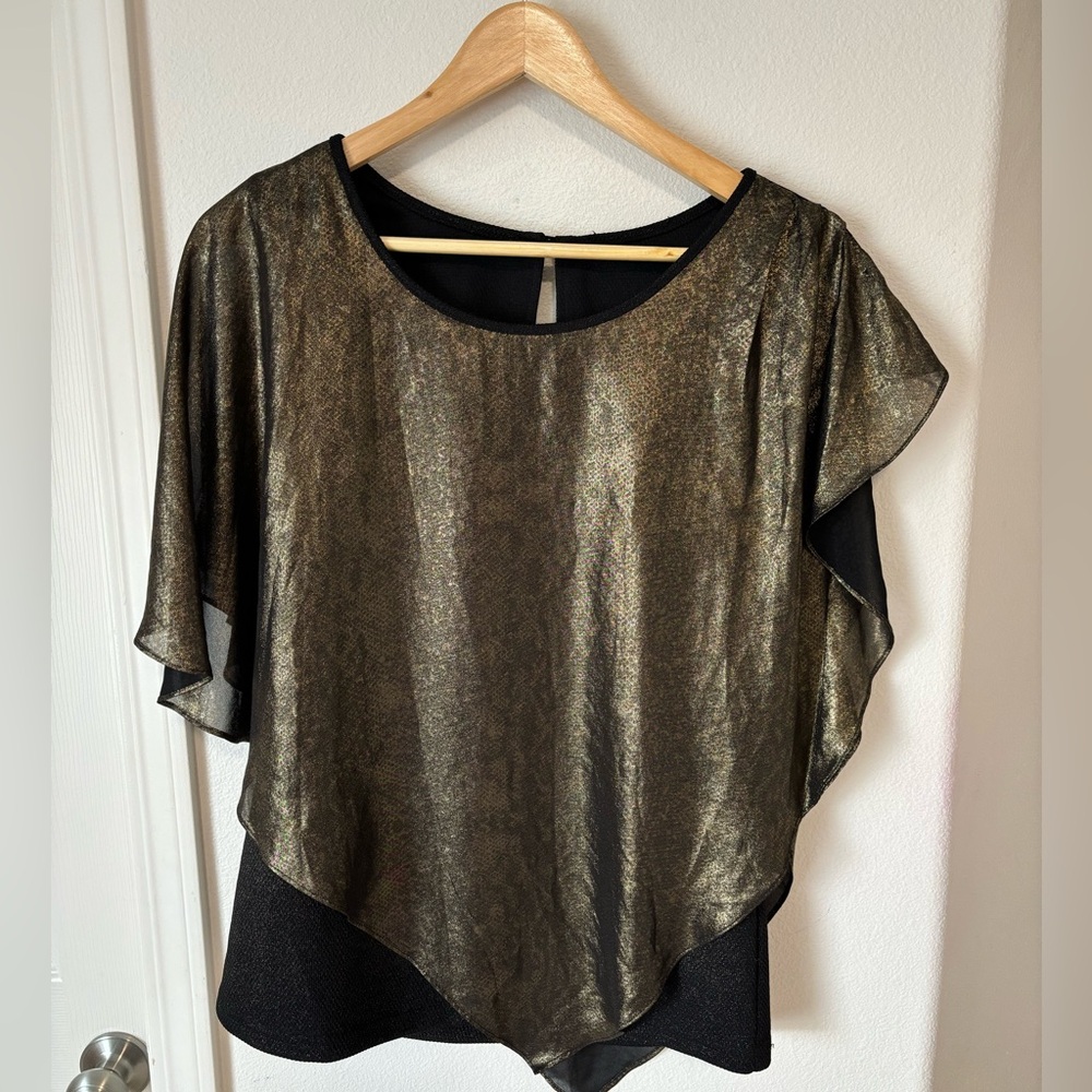 Alberto Makali Gold Shimmer Top